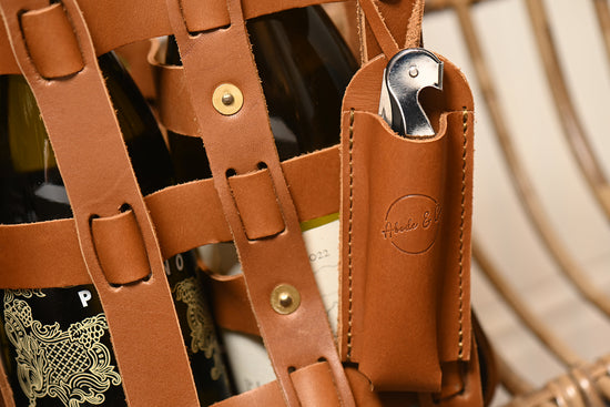 Leather Wine Tote