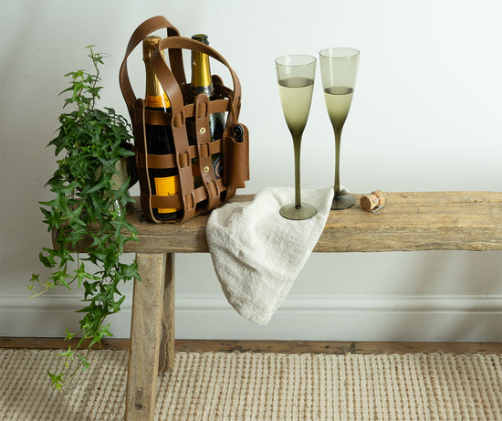 Leather Wine Tote