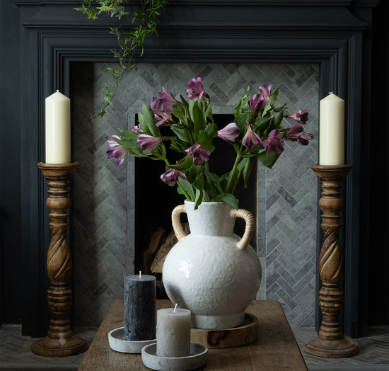 Rattan Wrapped Handle Vase - Medium